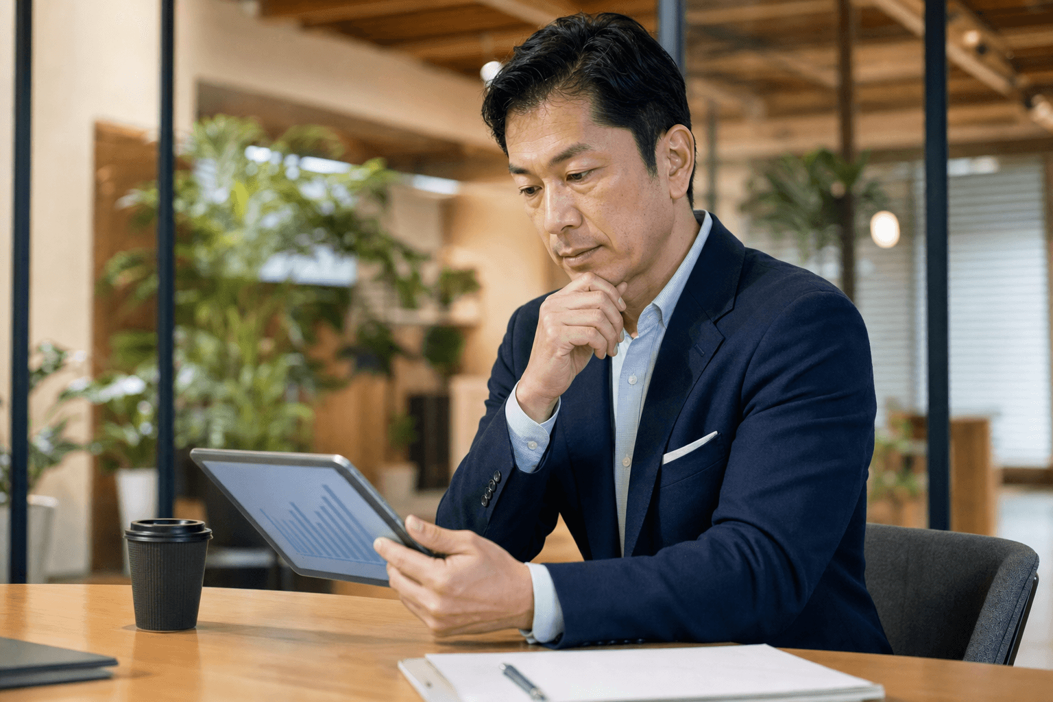 AI人事評価の公平性について検討する管理職