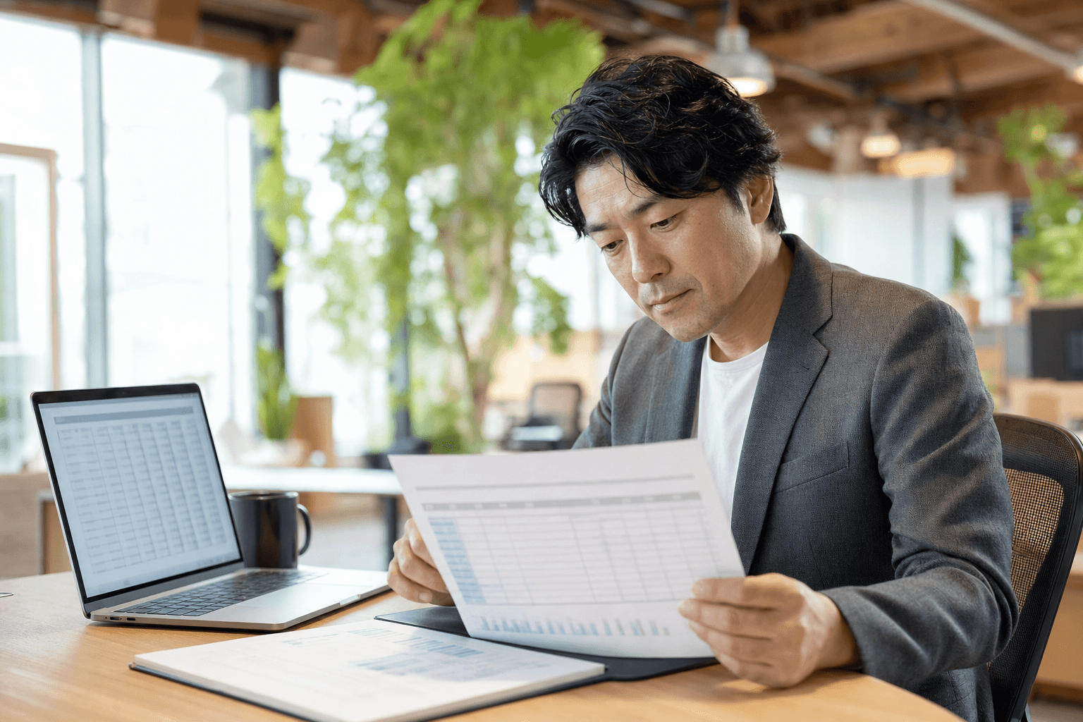 給与計算のAI活用を確認する労務担当者